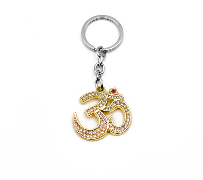 SHRI ANAND Stainless steel Golden Colour Om Keychain | Keyring Key Chain