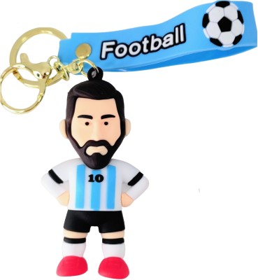 HALSEY Lionel Messi 3D Silicon Keychain with strap |Keychain For Car, Bike, School Bags Key Chain