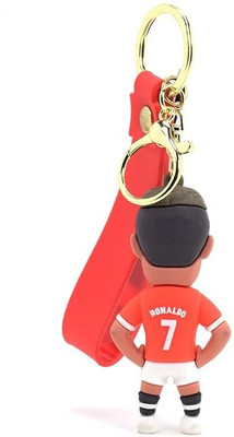 gtrp Red Ronaldo Stand 3D Rubber keychain With Long Ribbon 05 Key Chain