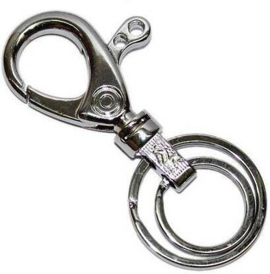 GIKH KeyChain_Simple Full Metal Imported Double Rings Hook Key Chain