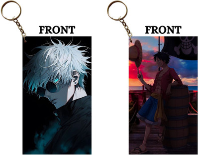 Hariyaali Enterprises LLP GOJO SEXY EYES UNDER SUNGLASSES X LUFFY PRECIOUS HAT Unique Style 2 pcs Combo Key Chain