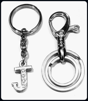 Meeko.com Keychain-ALPHABET J LETTER AND HOOK KEY CHAN SET OF 2-A Key Chain