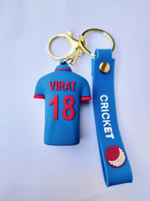 Jainjon Blue Rubber 3D Virat Kohli Jersey Keychain/Keyring For Cricket Fans (PCS-1) Key Chain