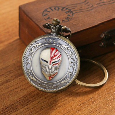 GT Gala Time Bleach Ichigo Kurosaki Hollow mask Form Premium Quality Pocket Watch Anime Key Chain