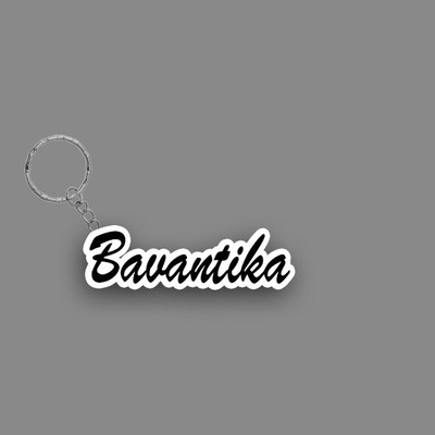 SY Gifts SYG Bavantika Name Keychain White And Black Key Chain