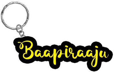 SY Gifts Baapiraaju Name Black Yellow Name Keychain Key Chain