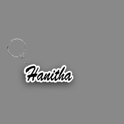 Prihit NEW_BBG Hanitha Name Keychain White And Black Key Chain
