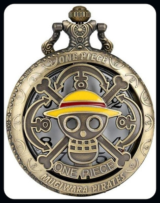 gtrp One Piece Gandhi Premium Pocket Watch Metal Keychain Retro Vintage for-A Key Chain