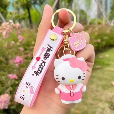 KYOP Cute 3D Hello Kitty With Tie Keychain For Girls And Boys Key Chain