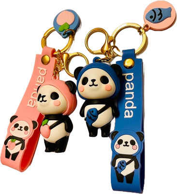GKM Bear Panda Attractive combo set keychainwith hook Key Chain