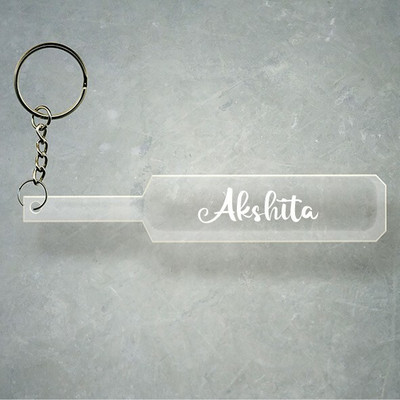 SY Gifts Cricket Bat Logo Design With Akshita Name Key Chain