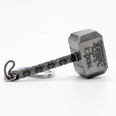 gtrp keychain-MK Thor Hammer Marvel Avengers Superhero Silver Metal Ring Key Chain