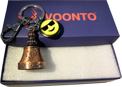 VOONTO Tibetan Bell Keyring Guardian Bell Sunglass Smile Black Hook-Copper Pack1 Key Chain