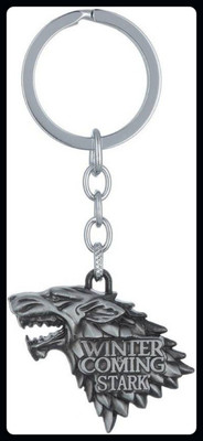 Jainzon Game of Thrones House Winter is coming Stark Head 3D Silver Key Chain-S566_ak271 Key Chain
