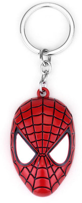 gtrp keychain-Singlesided Metal Avengers Superhero Red Colour Spiderman Face Key Chain