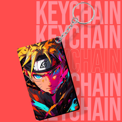 VINODHANA Anime Rectangle Keychain – MDF Wood, Glossy Finish (Single Side Print) Key Chain