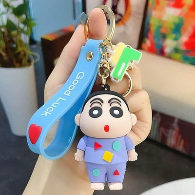 GKM Cute Cartoon Shinchan 3D pvc keychain with strap for cartoon lovers Key Chain