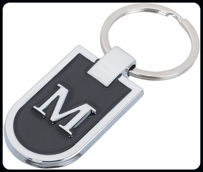 gtrp Keychain-keychain-M Letter Alphabet Metallic Key Chain