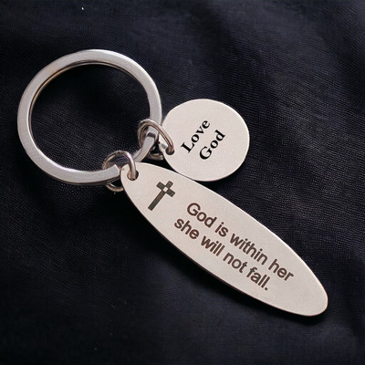Shiv Jagdamba God Is Within Her She Will Not Fall ( Love God) Steel Keychain LCShivKey202360 Key Chain