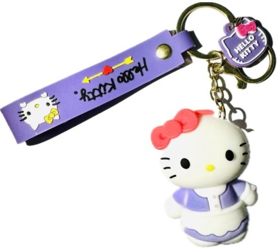 SRG Hello Kitty Purple Keychain and Keyring with Strap and Hook Key Chain