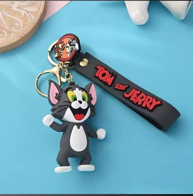 HunnyGift Fancy 3D design keychain Trendy Tom and Jerry cartoon Keychain, Rubber Keychain Key Chain