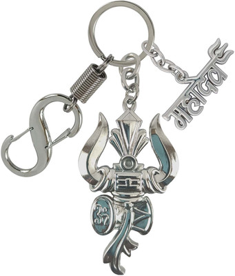 SHOKY LOOKS Lord Shiv Shankar Trishul Damru Om Double Sided With Mahadev Locking Lock Key Chain
