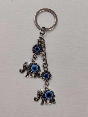 Shree Empire Evil Eye Latest 2 Elephant design Key Chain