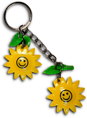 swagtreg Smiling Sunflower keychain with green leaf For key, bag | Ideal For Men & Women Key Chain