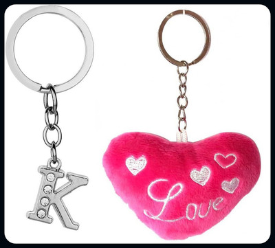 Meeko.com letter R & pink heart 1key ring 0023-A Key Chain