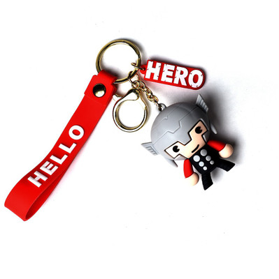 WHITE POPCORN Avenger Thor 3D keychain with Long Ribbon with Amazing Quality Key Chain Key Chain