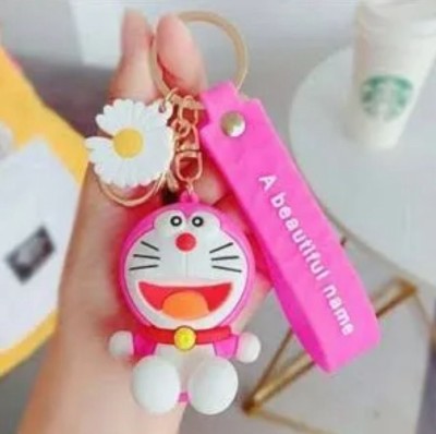 SRG Cute Rubber Doremon Keychain with Strap Sunflower Charm Key Chain