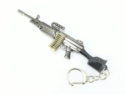 gtrp keychain-Pubg 3D Metal Body Props M249 Gun 120mm Length Key Chain