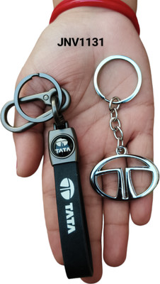 JNV Leather Keychain With Logo Keychain Compatible With Tata Car Key Chain