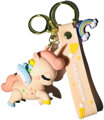 SRG Cutie Unicorn with Strap and Rainbow Charm Key Chain