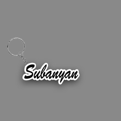 SY Gifts SYG Subanyan Name Keychain White And Black Key Chain