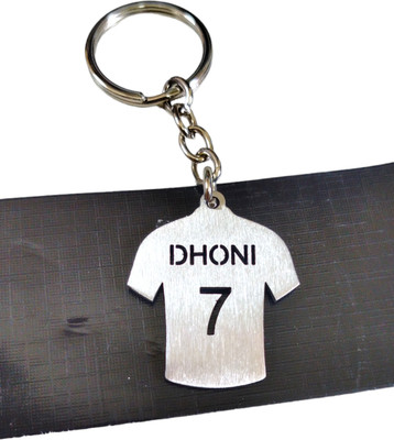 Deethyas Fashion Indian Legendary Cricket Player MS Dhoni Jersey 7 Shape 1mm Thick Strong Metal Key Chain