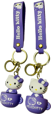 GKM Car Bike Keychain Hello Kitty combo set ekychain Key Chain