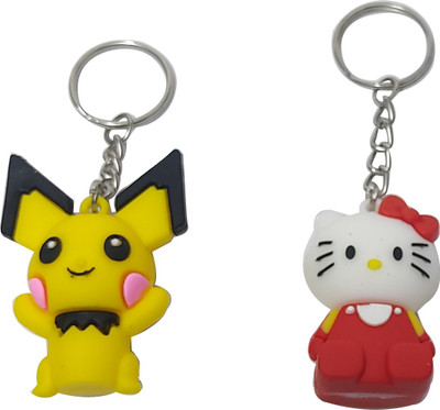 heeva creation 3D Cute Cartoon Keychain 2 Piece Combo.Colour- Multi.(2 Piece). Key Chain