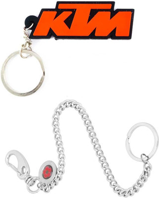 KTM Single Sided rubber and Ball Hook Locking Chain keyring Key Chain