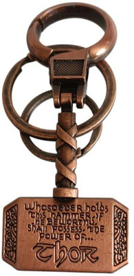 GiftyLuxe Marvel Thor's Hammer Keychain | Vintage Bronze Finish Key Chain