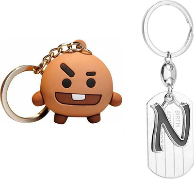 Newview SHOOKY N BLADE ALPHABET BTS Army Characters 3D Rubber Keychain and Keyring Key Chain