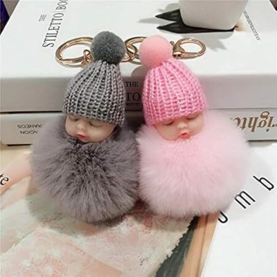 svapi Pack of 2 Keychain Sleeping Doll Keyring Anti Rush Key Holder Multi Key Chain