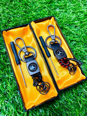 GKM Car Logo Mercedes combo set keychain with hook & Pechkas Key Chain