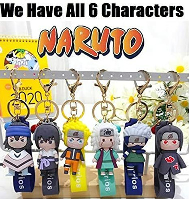 gtrp Naruto Keychain Itachi Uchiha Key Chain with Strap Hook & Bell Multi Color Key Chain
