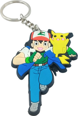Key Era Pikachu Pokemon Ball Single Side Rubber Key Chain