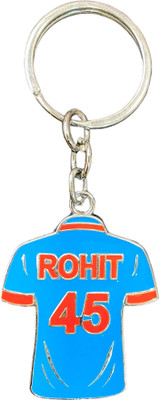 HappierYou Rohit Sharma Blue Cricket jersey Metal Keychain | Cricket Keychain Key Chain
