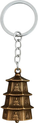 WHITE POPCORN Bronze Temple Bell Keychain | Tibetan Bell Guardian Bell| Key Chain Key Chain