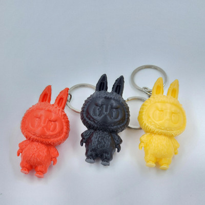 CUBIX3D LABUBU Style Keychain Combo - Set of 3 Cute Keyrings for Bags & Keys Key Chain