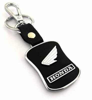 JAINSON MARTIN HONDA Bike Leather And Chrome Car Logo Locking Keychain / Keyring Key Chain Key Chain