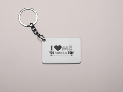 DOGAR ESSENTIALS I Love me You Should too- Printed Acrylic Keychain(Pack Of 2) Key Chain